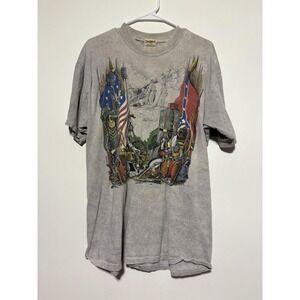 Vintage Granite Hill Gettysburg Shirt Mens XL Civil War Flags USA Ragtops 90s